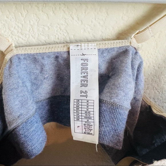Forever 21 Heathered Blue & Cream Lace Polka Dot Wireless Bra - Picture 9 of 9